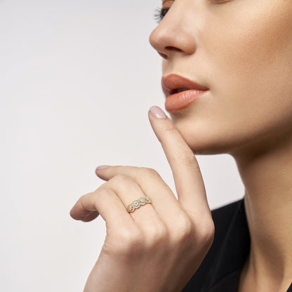 Five Stone Lab Grown Diamond Solitaire Halo Ring