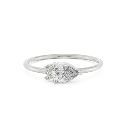 Stunning Pear Diamond Ring Front view