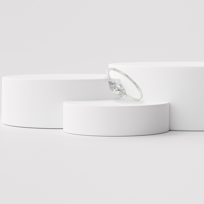 Stunning Pear Diamond Ring Prospective View