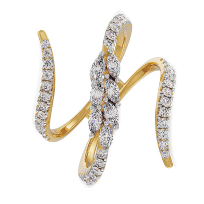 Floral Diamond Ring Left View