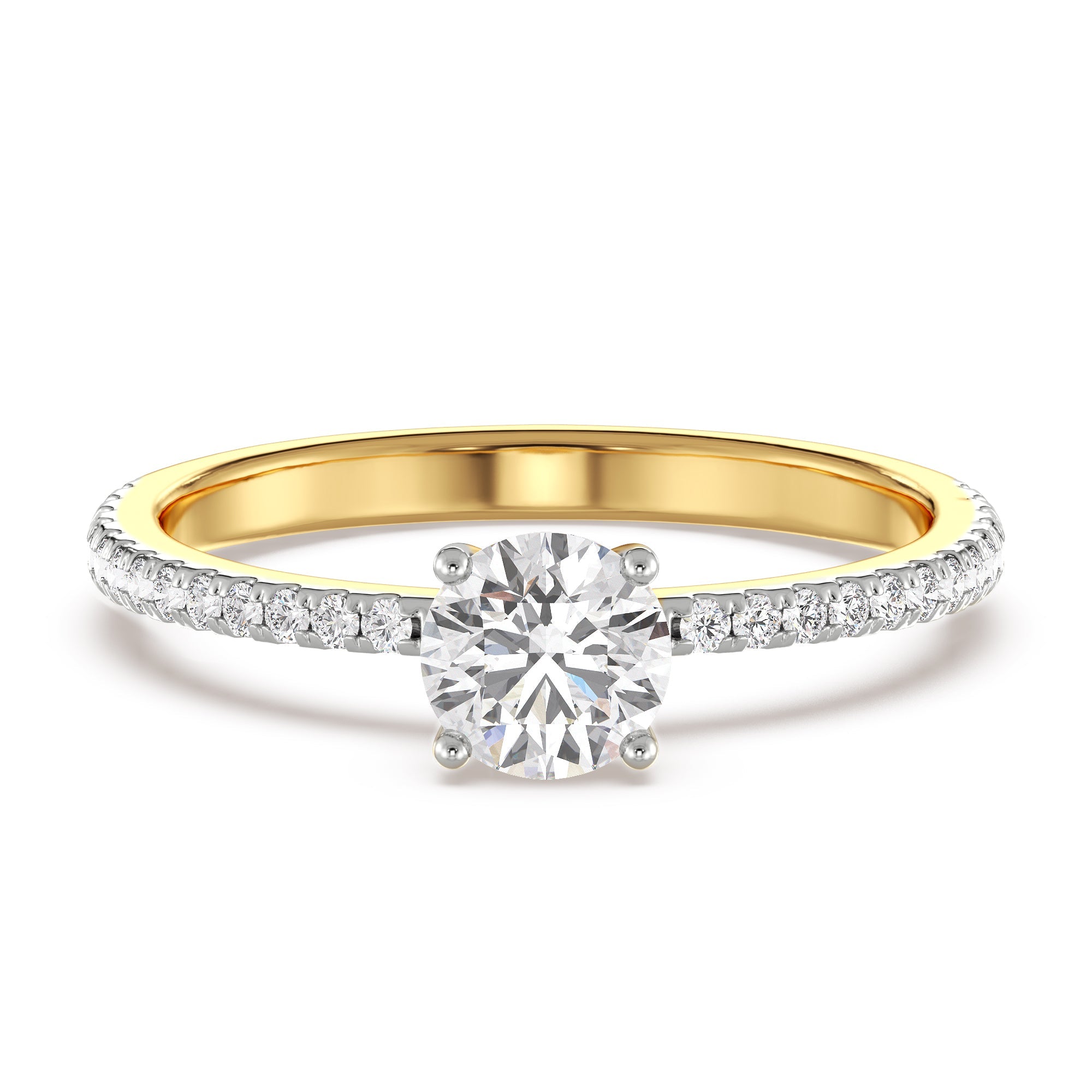 Classic Solitaire Ring Front View in 9KT