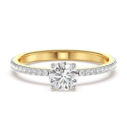 Classic Solitaire Ring Front View in 9KT
