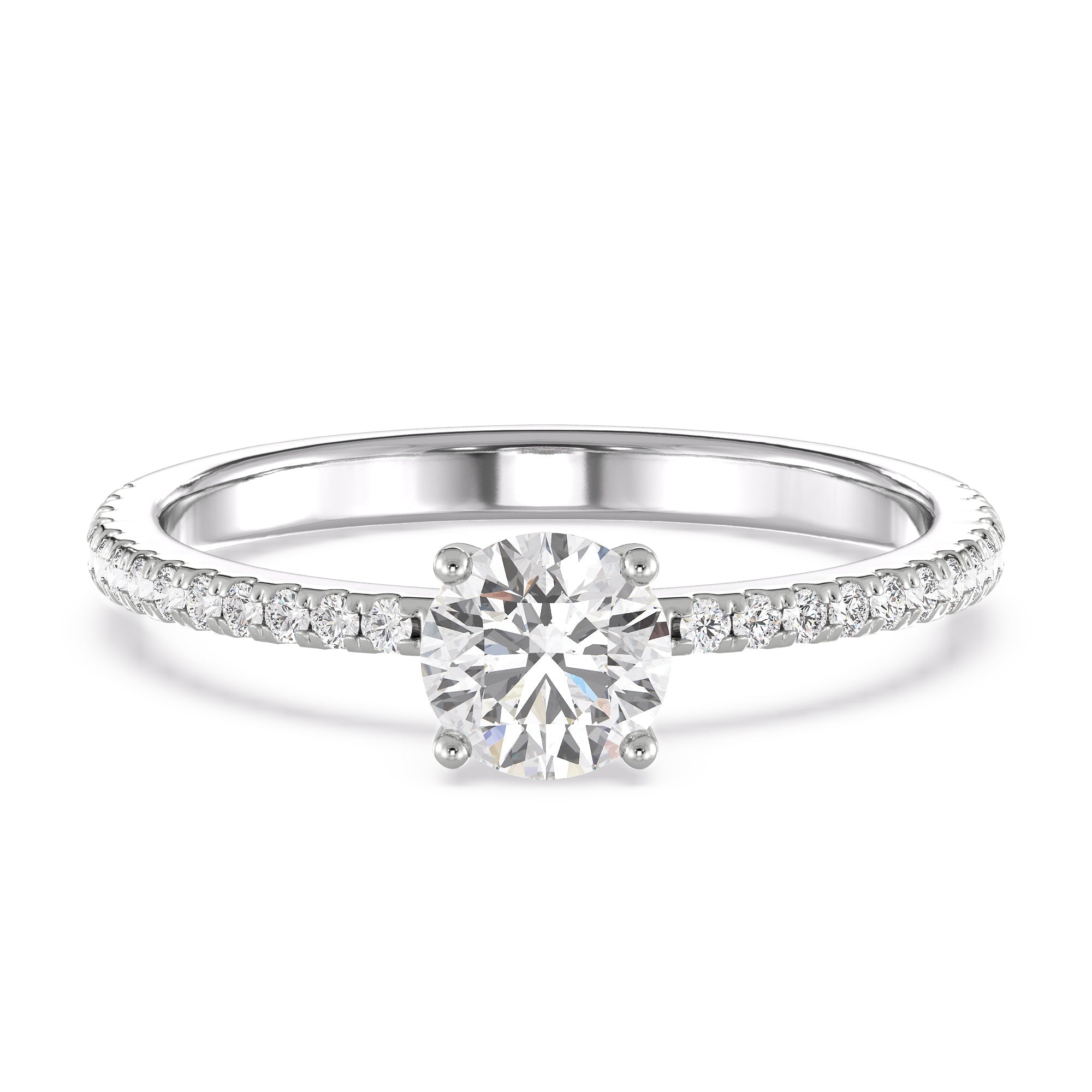 Classic Solitaire Ring Front View in 9KT
