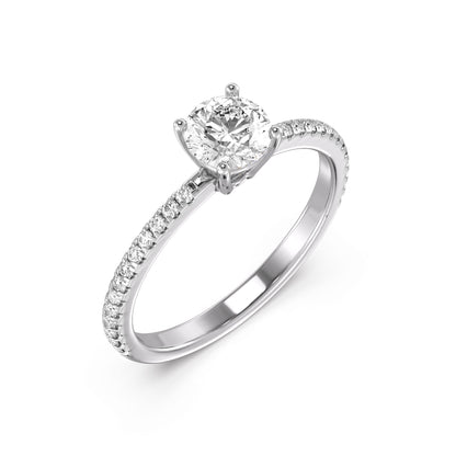 Classic Solitaire Ring Top View in 9KT