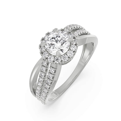 Artistic Round Diamond Ring Top View