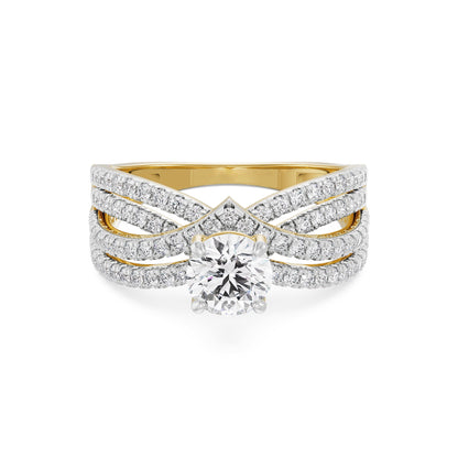 Regal Splendor Diamond Ring Front View in 9KT