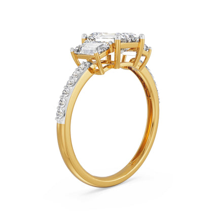 Three Stone Emerald Diamond Ring_in-stock