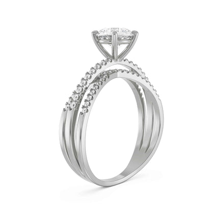 Forever Sparkling Diamond Ring Back View in 9KT