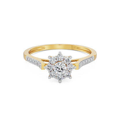 Radiant Reverie Diamond Ring Front View in 9KT