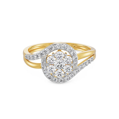Timeless Glamour Diamond Ring Front View in 9KT