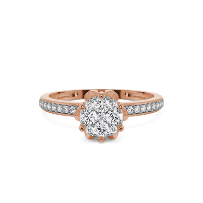 Blossom Brilliance Solitaire Ring Front View in 9KT