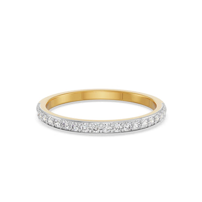 Starry Night Diamond Band Front View in 9KT