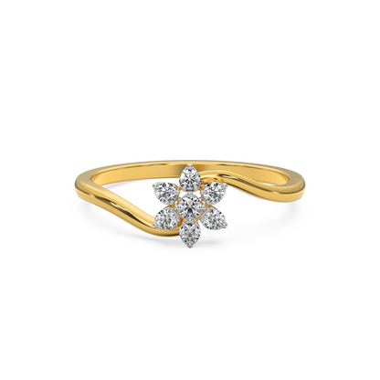 Blossom Elegance Diamond Ring Front view in 9KT