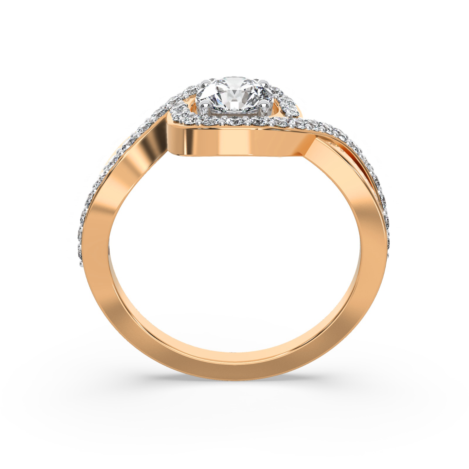 Infinity Solitaire Ring Back View