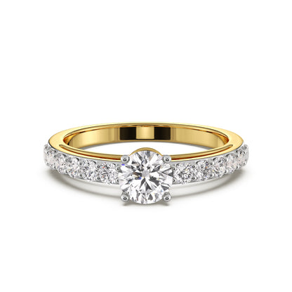 Infinity Solitaire Ring Front View in 9KT