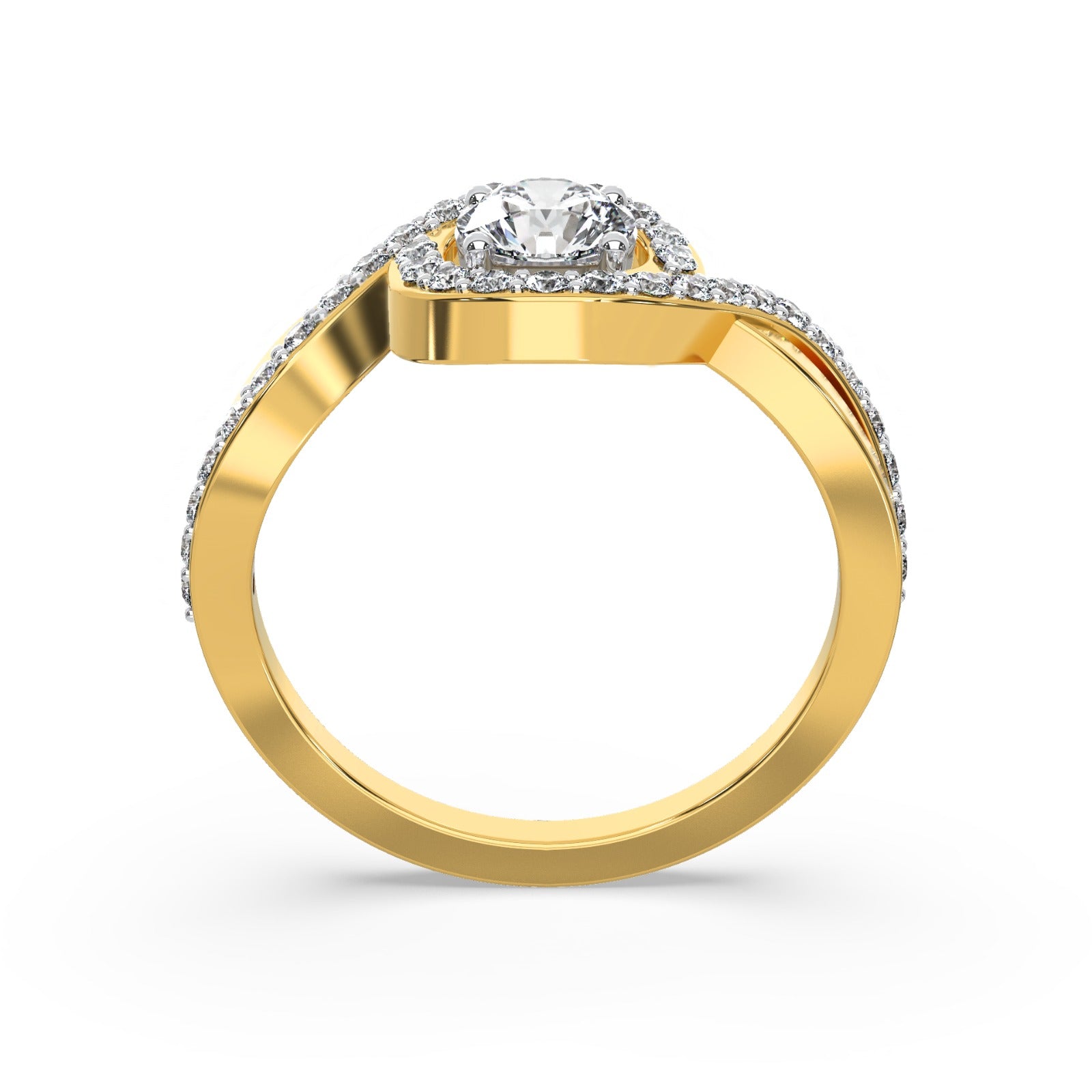 Infinity Solitaire Ring Back View