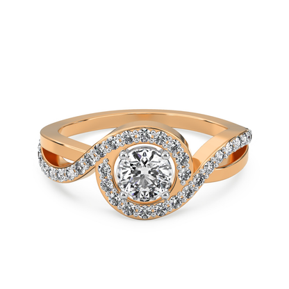 Infinity Solitaire Ring Front View in 9KT