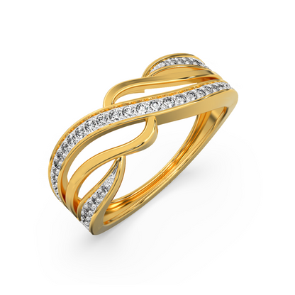 Sleek Diamond Ring Top View