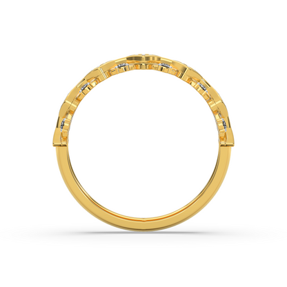 Swirl Diamond Ring Back View in 9KT