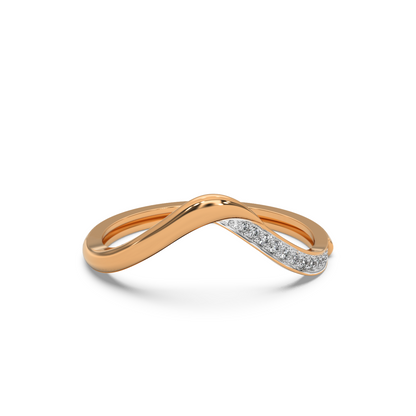 Classic V Diamond Ring Front View