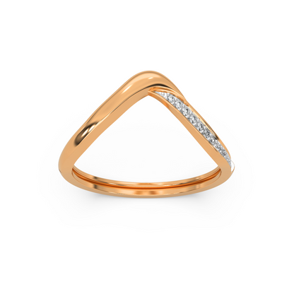 Classic V Diamond Ring Back View