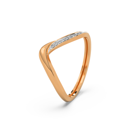 Classic V Diamond Ring Side View