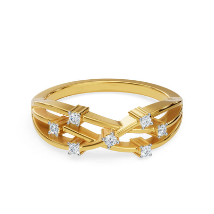 Glimmering Intertwine Diamond Band Front View