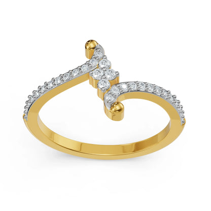 Whimsical Floral Cluster Diamond Ring Prospective View