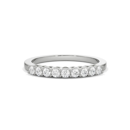 Round Brilliant Diamond Band Front View in 9KT