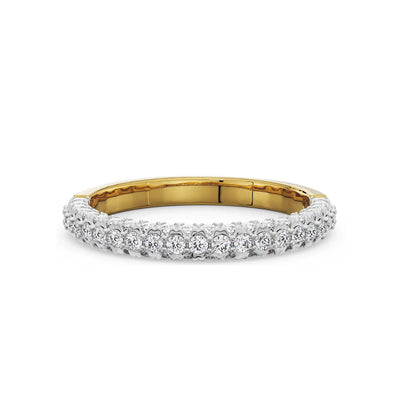 Diamond Stackable Band Front View in 9KT