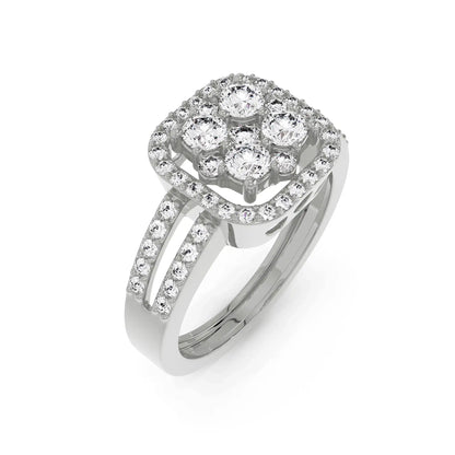 Regal Diamond Halo Ring Top View