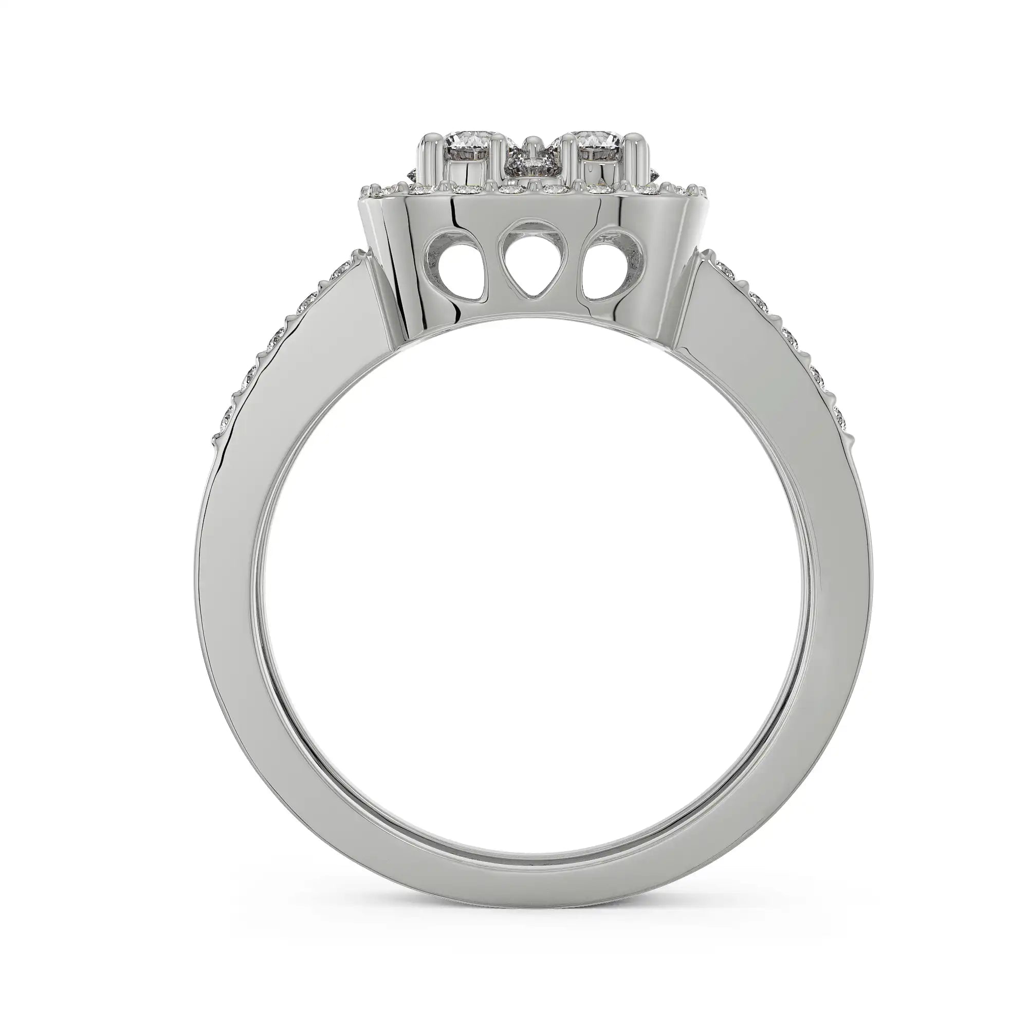 Regal Diamond Halo Ring Back View