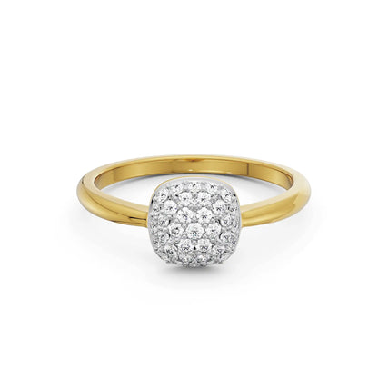 Eternal Square Solitaire Diamond Ring Top view in 9KT