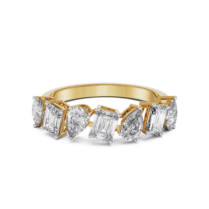 Pear And Emerald Lab Grown Diamond Band_in-stock