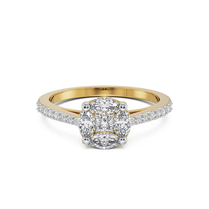 Regal Diamond Fusion Ring Front View in 9KT