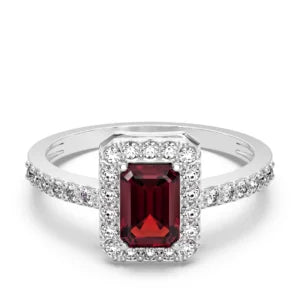 Red Ruby Diamond Ring 9KT