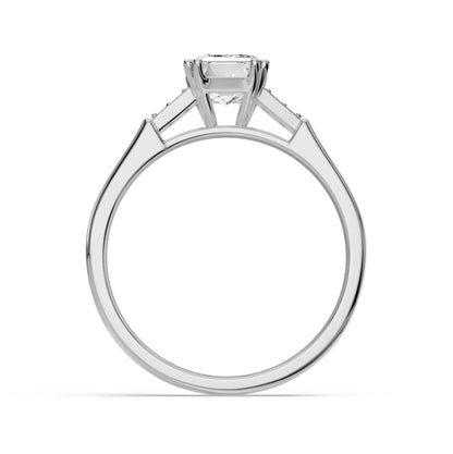 Joey Emerald Diamond Ring Back View in 9KT