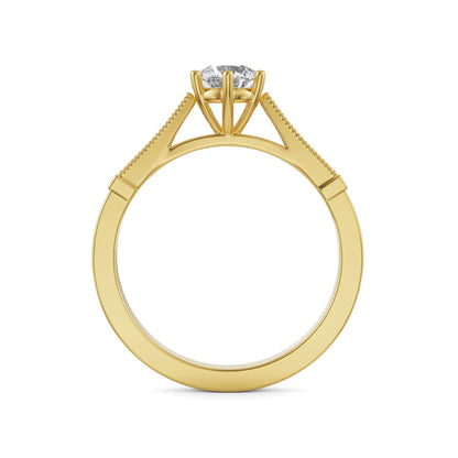 Dainty Round Brilliant Engagement Ring Back View