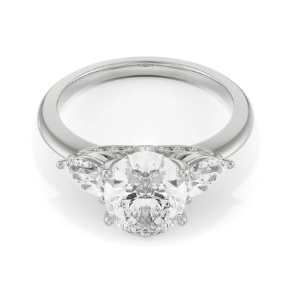Ethereal Oval Cut Diamond Ring Front View in 9KT