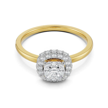 Lisa Halo Diamond Ring Front View in 9KT