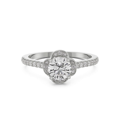 Victorian Halo Diamond Ring Front View
