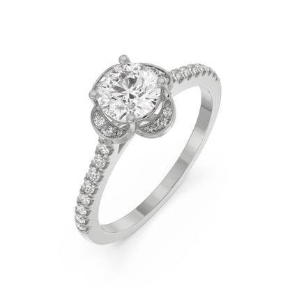 Victorian Halo Diamond Ring Top View