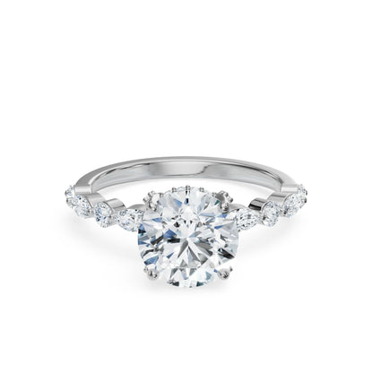Halo Round Brilliant Diamond Ring Front view