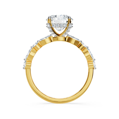 Halo Round Brilliant Diamond Ring Back View