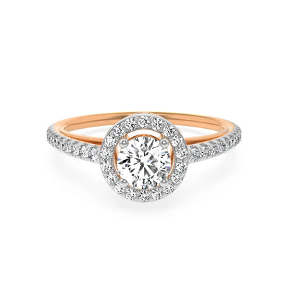 Halo Round Diamond Ring Front View