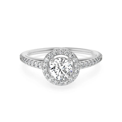 Halo Round Diamond Ring Front View