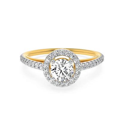 Halo Round Diamond Ring Front view