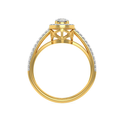 Halo Round Diamond Ring Back view