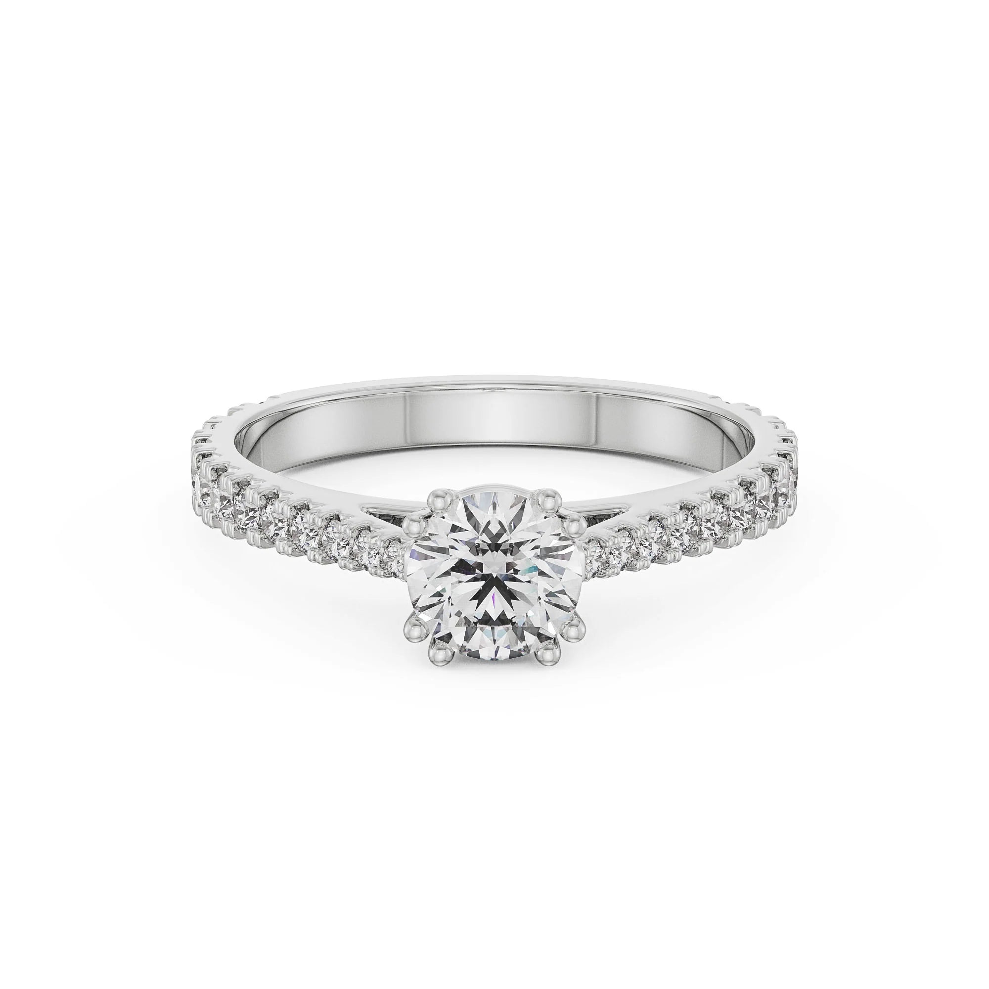 Oval Diamond Engagement Ring Front View in 9KT