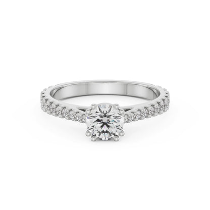 Oval Diamond Engagement Ring Front View in 9KT